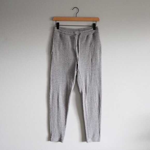 TNA Women's Grey Sz S Waffle Knit Mid Rise Thermal Pull On Joggers - Picture 1 of 12